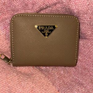 Prada Tan Zip-Around Wallet